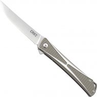 Columbia River Knife & Tool CRKT Crossbones EDC Folding Pocket Knife: Gentlemans Knife, Everyday Carry, Satin Blade, IKBS Ball Bearing Pivot, Locking Liner, Brushed Aluminum Handle, Deep Carry Pocket Clip 753