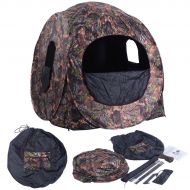 Costway Portable Hunting Blind Pop Up Ground Camo Weather Resistant Hunting Enclosure