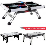 ESPN Air Hockey Game Table: 84 inch Indoor Arcade Gaming Set with Electronic Overhead Score System, Sound Effects, Cup Holders, Pucks and Paddles