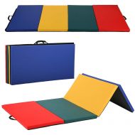 BestMassage Gymnastics Mat Exercise Folding Panel Gymnastics Mat Gym Fitness Exercise Mat 4x8x2 Thick Mixed Color