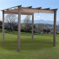 [해상운송]Garden Winds Replacement Canopy Top for the Hampton Bay 9ft Pergola, Beige