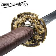 Samurai Katana Sword Japanese Handmade Practical T10 Heat Tempered Clay Tempered Full Tang Sharp Scabbard