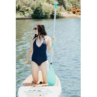 Inflatable Sport Boats Stand Up Paddle Board Adjustable Paddle - 3 Piece Aluminum Floating ISUP Paddle - Adjustable Lengths - Teal