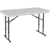 Lifetime 80160 Commercial Height Adjustable Folding Utility Table, 4 Feet, White Granite