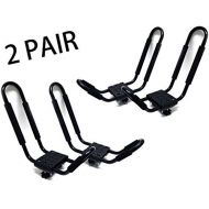 Lifetime 9sparts J-Bar Kayak Canoe Inflatable Boat Wakeboard Waveboard Paddleboard Snowboard Ski Roof Rack Carrier Car SUV Truck Jeep Roof Top Mount with Straps (2 Pairs)