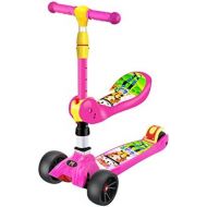 Marke: Kinder Roller Dreiradscooter Der Roller der Kinder kann Faltenrad 1-2-3-6 Jahre altes Baby-Anfanger-Dia-Auto rundes Yo-Auto sitzen FANJIANI (Farbe : Rosa)