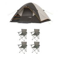 OZARK TRAIL 4 Person Family, Water Resistant Tent, Grey, Comfort, Family Camping, Fabric, Ozark Trail Chair, Picnic, Steel Frame Arm, Backyard Lounge Bundle