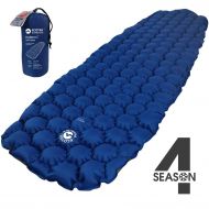Trekology ECOTEK Outdoors Insulated Hybern8 4 Season Ultralight Inflatable Sleeping Pad for Hiking Backpacking and Camping - Contoured FlexCell Design - Perfect for Sleeping Bags and Hammock