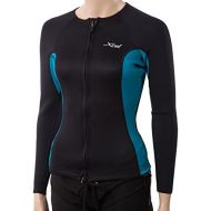 Xcel XCEL Womens Longsleeve Wetsuit Jacket wCinch Cord 12 BlackWild Peacock
