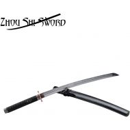 ZHOU SHI SWORD Samurai Katana Warrior Sharp Sword Clay Tempered Full Tang Japanese Handmade T10 Heat Tempered Scabbard